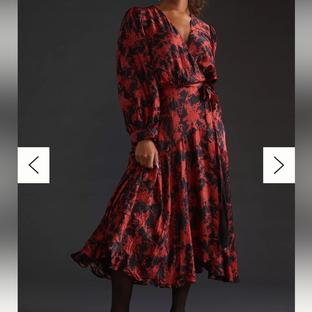 Anthropologie Red and Black High-Low Dress - Picture 2 of 5